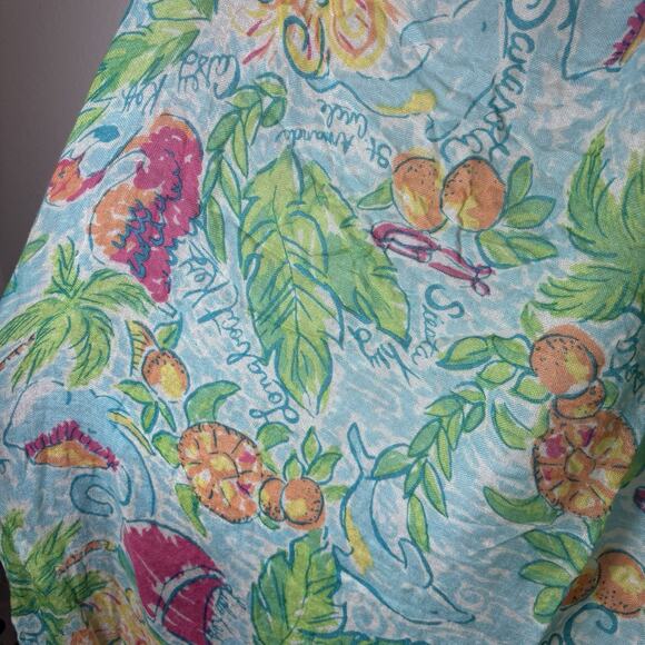 Lilly Pulitzer Murfee Scarf Florida Sarasota Longboat Key OS Fringe Blue Green - Picture 3 of 6